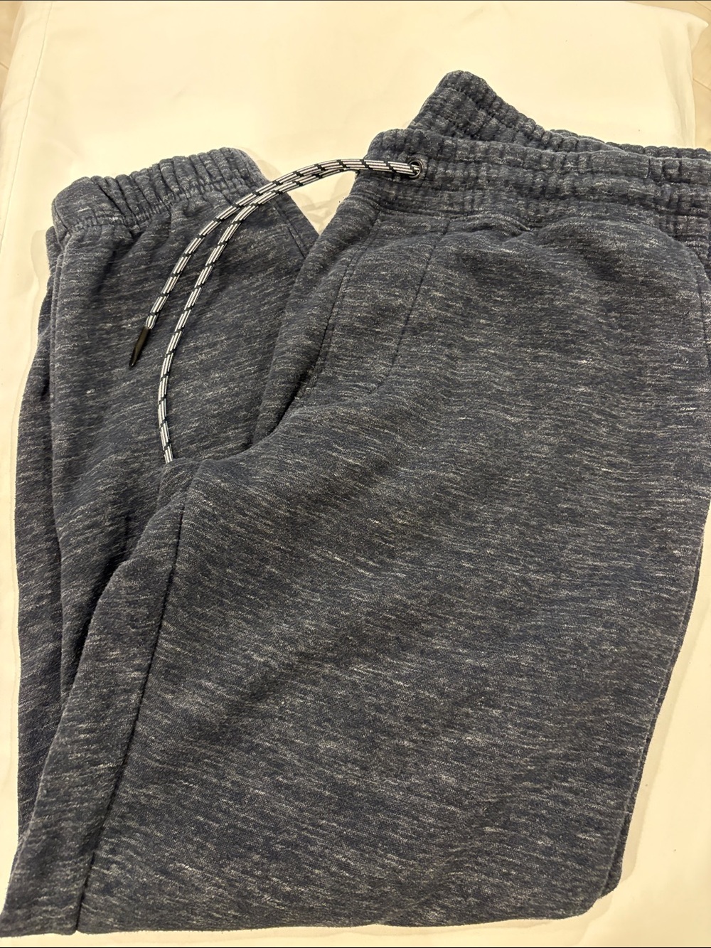 Weatherproof Men's Heathered Navy Blue Jogger Sweatpants with Drawstring
